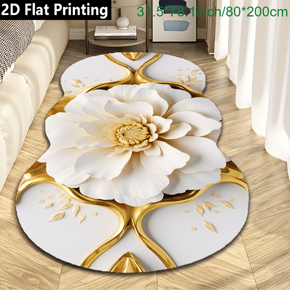 TEMU 1pc Carpet, Luxurious Floral Decor, Lightweight And Comfortable, Non-slip And Machine Washable, Fun Doormat, Suitable For Indoor/room, Spring,