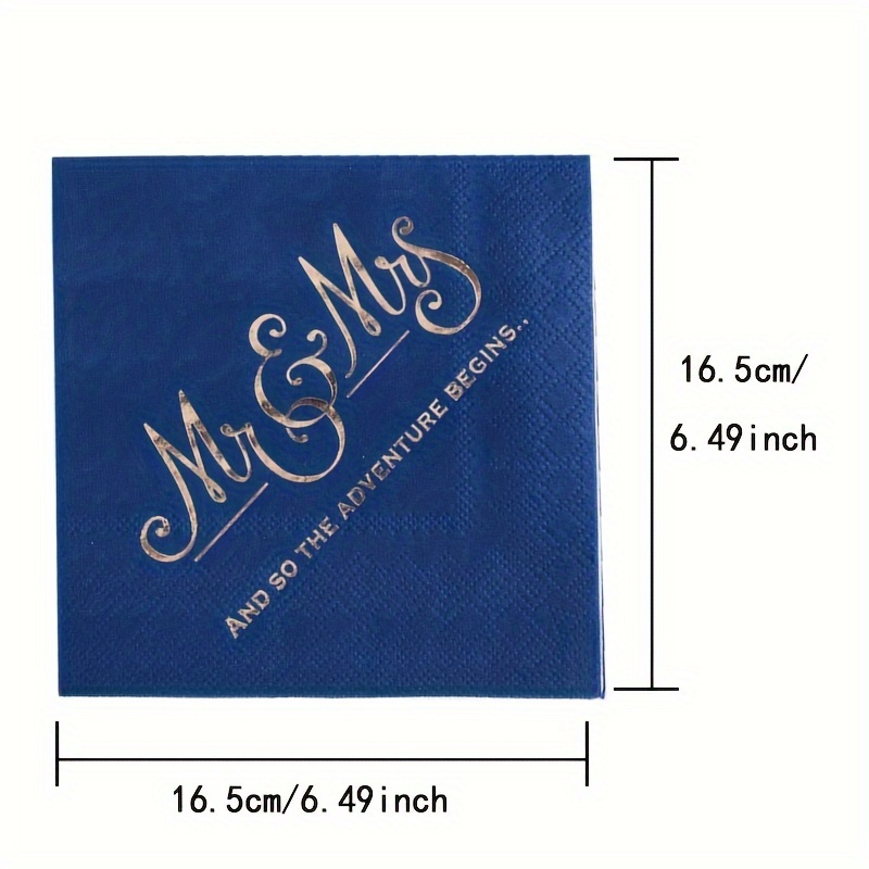E-shop 20 Stück, 6,5 Zoll 2-lagige Papierservietten, Blaue Und Silberne Folienmuster Gästehandtücher Dekorative Papierservietten Für Jubiläum,