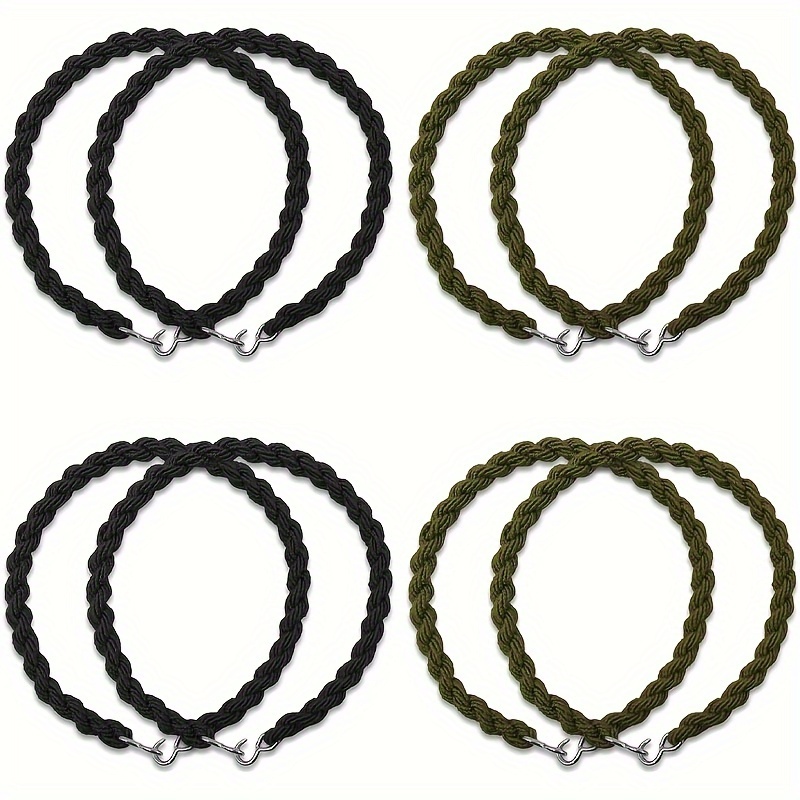 Image of 8pcs Elastic Boot Bands Black & Dark Green Boot Straps With Metal Hooks Blousing Garters For Pants For Pants Men And Women Outdoor Hiking