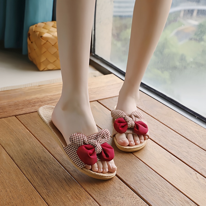 Summer Slippers with a Bow, Lightweight And Comfortable for Indoor Use, Suitable for Wearing Outside As Home Footwear., Women Shoes