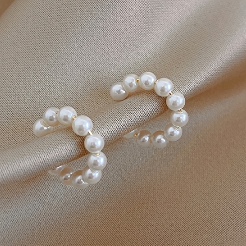 2pcs French Double-Row Imitation Pearl Ear Cuffs for Women