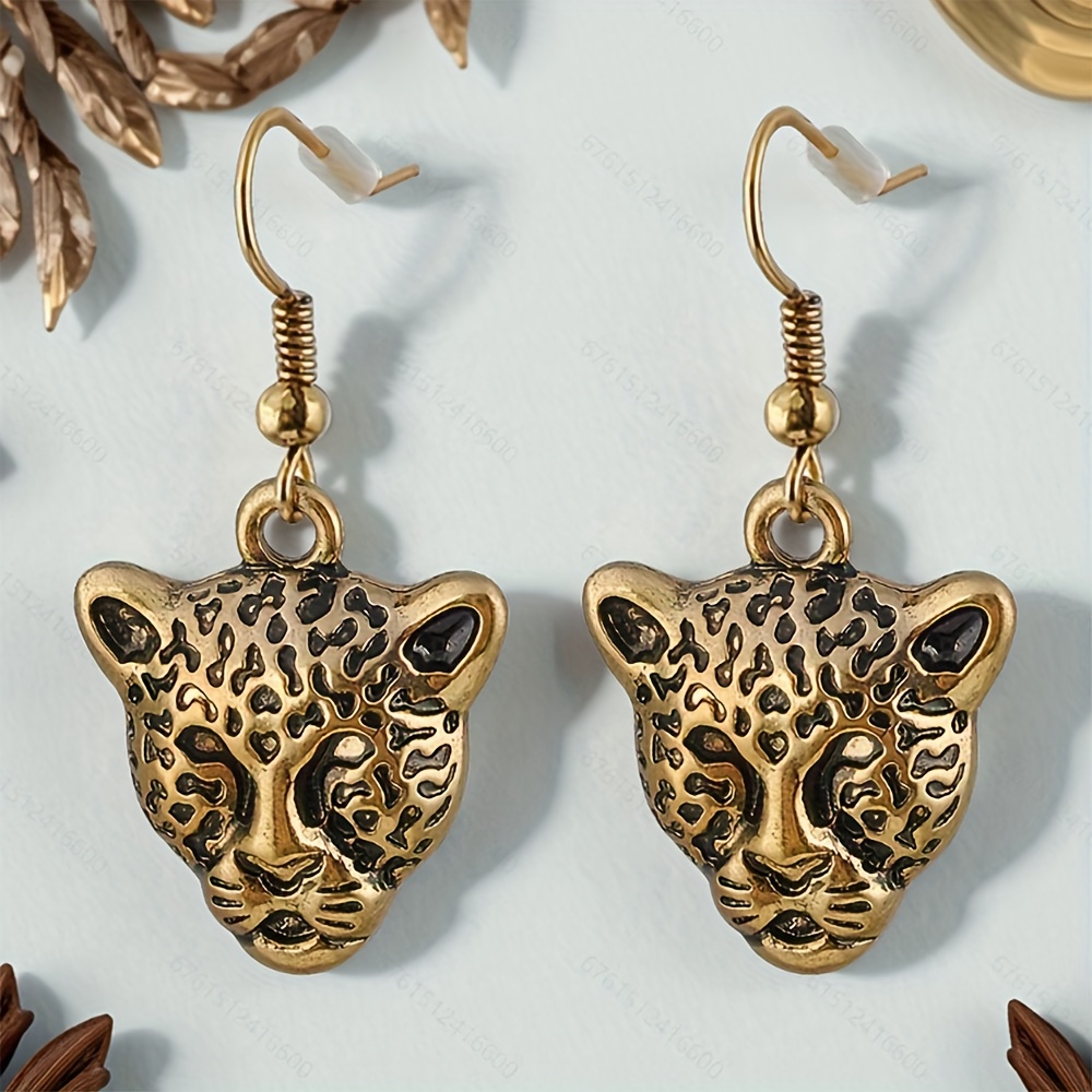 Adorable Leopard Head Earrings With A European