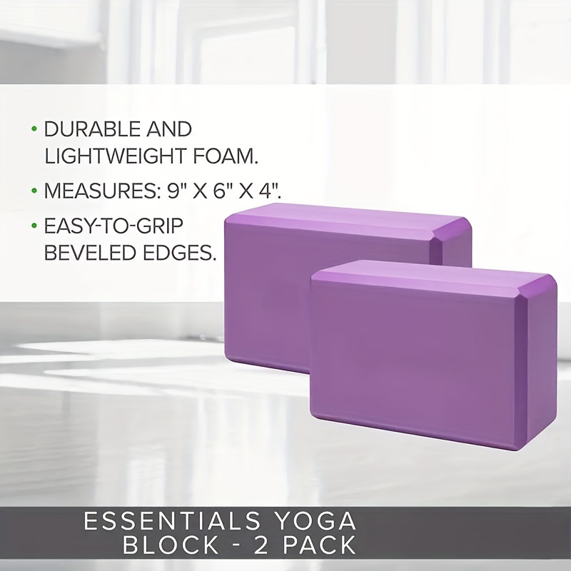 Blocchi Yoga 2 Pezzi Kit Yoga 2 Blocchi Schiuma EVA - Con Fascia Elastica E Guida Esercizi Bande Elastiche Allenamento - 3