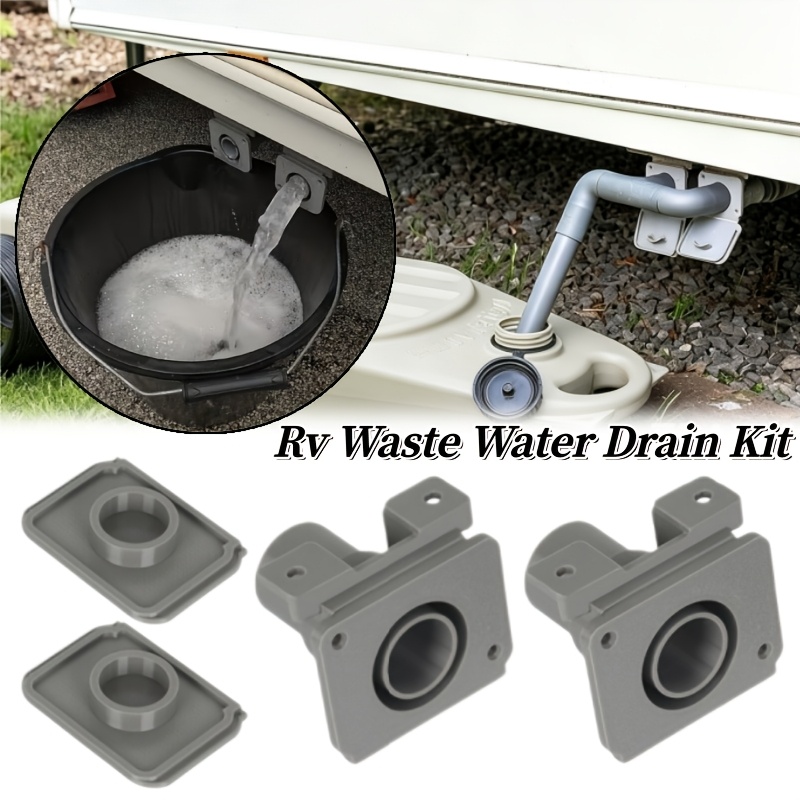 Image of 2pcs Waste Grey Water Drain Hose Kit For Rv/motorhome And - Rv Waste Water Outlet Socket Compatible - Accessories Drain Sink Shower