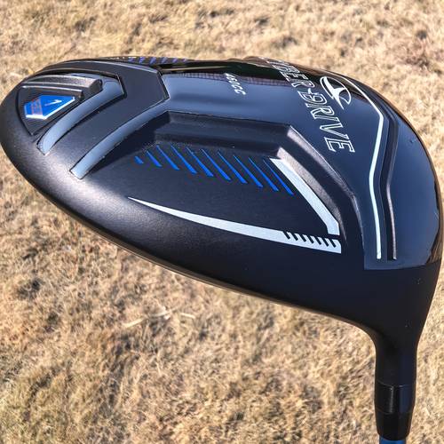 1 mens right handed golf driver high easy to control carbon fiber shaft sr stiff flex black with blue accents ideal for sports enthusiasts pu material headcover 460 club