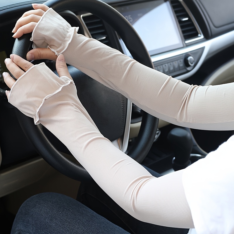 Image of Relaxed Cooling Breathable Moisture-wicking Fashion Running Driving Outdoor Sports Summer Sleeves For Women