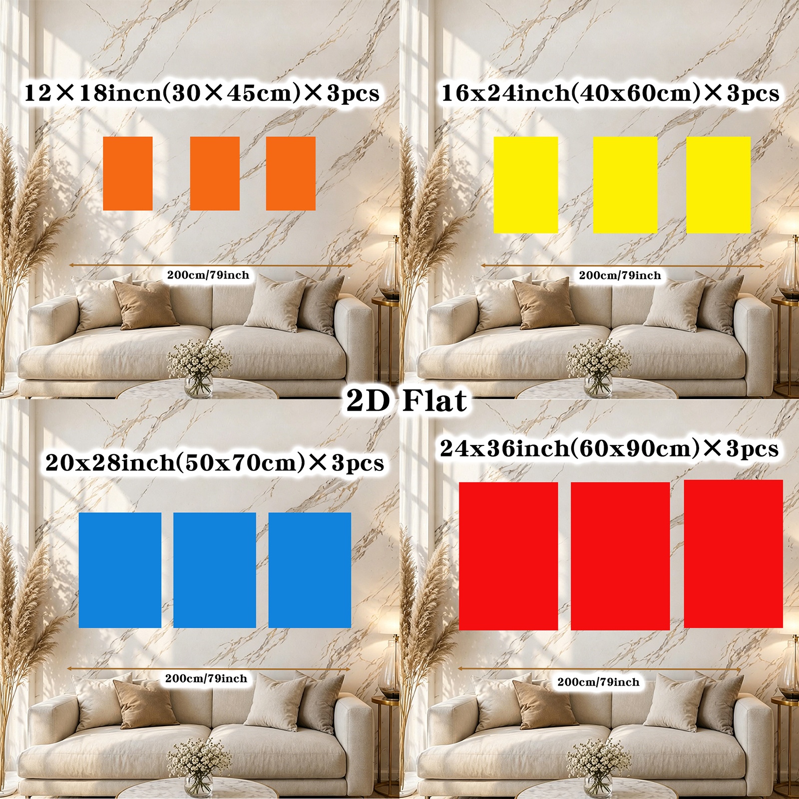 Personalized 3pcs Set Customizable Canvas Poster, Cute Rabbit Art