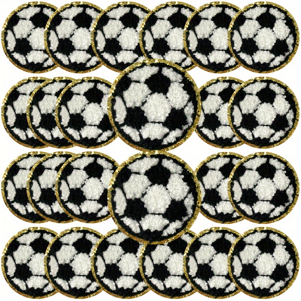 TEMU 24pcs Football Iron-on Embroidered Cloth Patches, Backpack Decorative Patches, Embroidered Appliques For Clothing, Jackets, Jeans, Hats