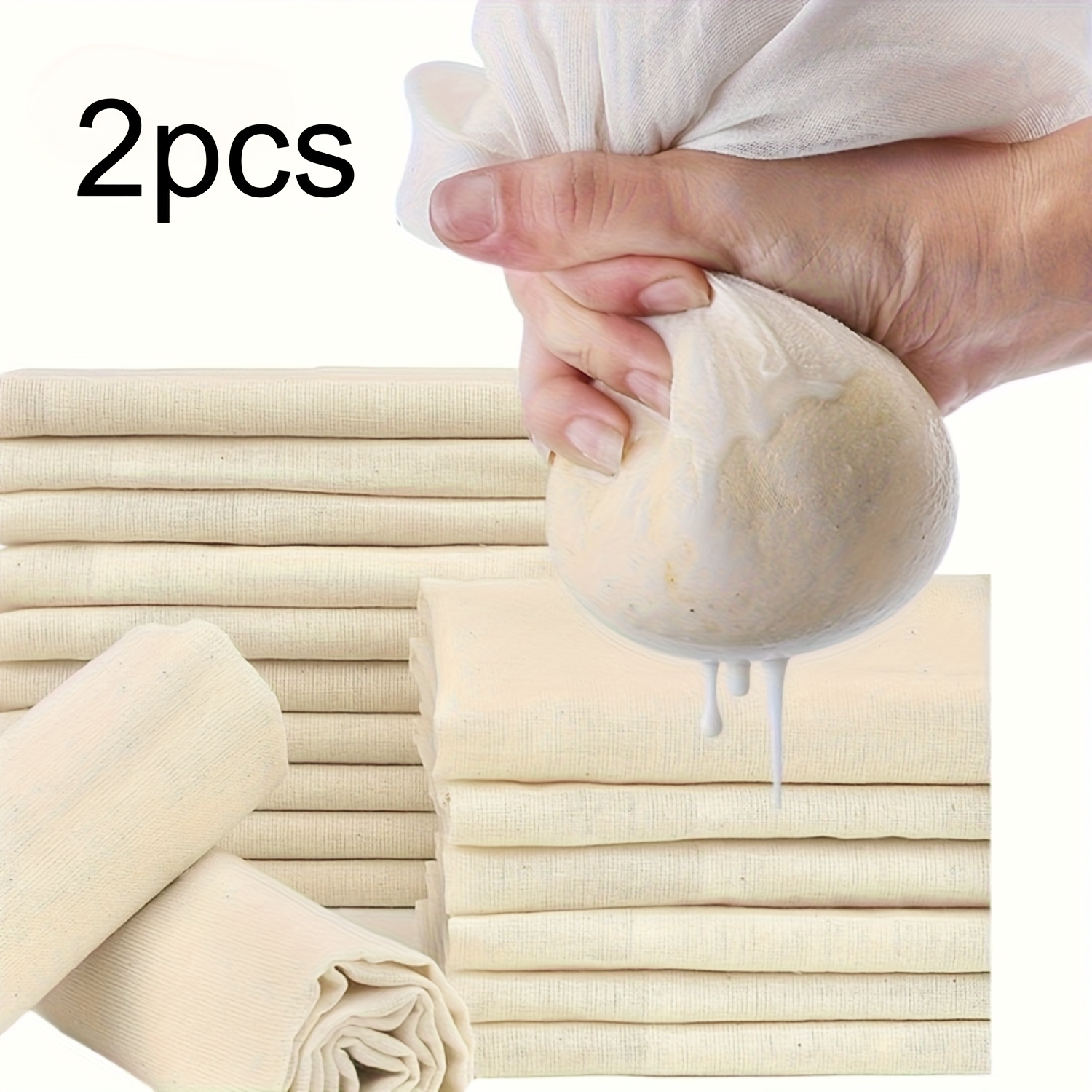TEMU 2pcs Chiffons à fromage non , gaze réutilisable et lavable avec bords verrouillés, 48.26X48. - Parfait pour , et la fabrication de fromage, de