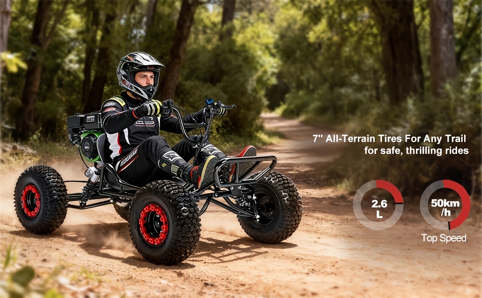 adult go-karts and   off- -karts, 6-inch off-road tires, rear disc brakes Product details 8