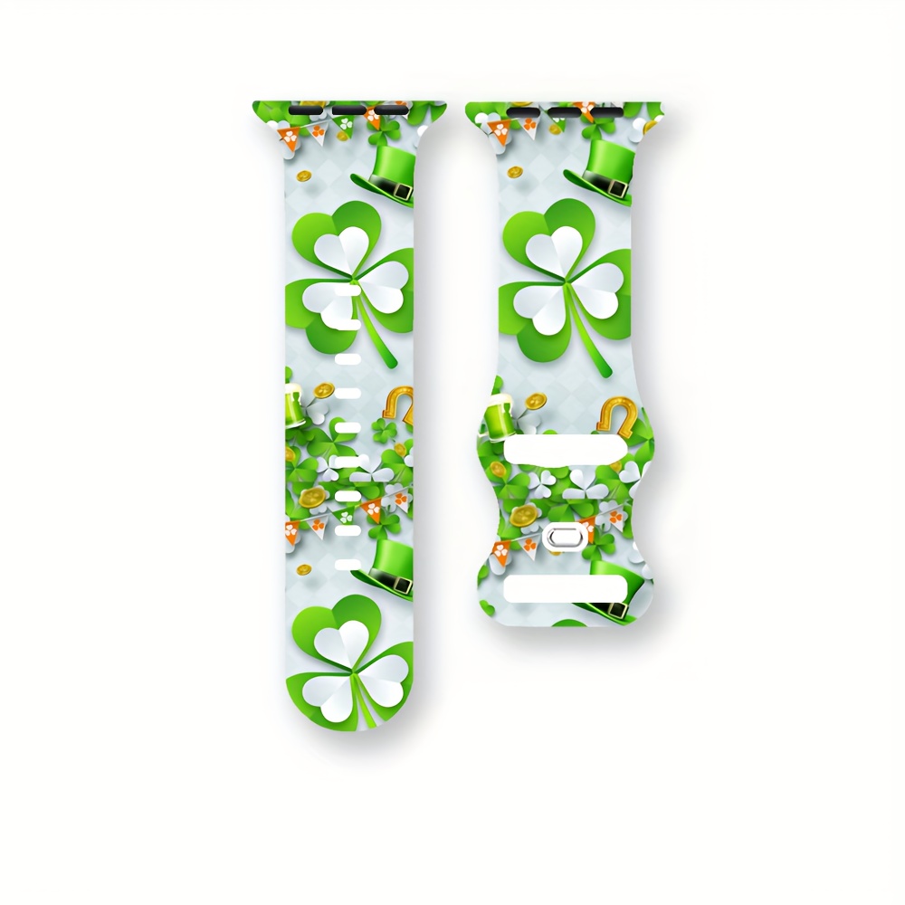 TEMU Aesthetic Green Theme Designed For Smartwatches, Personalized, Vibrant Silicone Strap With Romantic Elements. Soft And Comfortable, Suitable For – temu.com