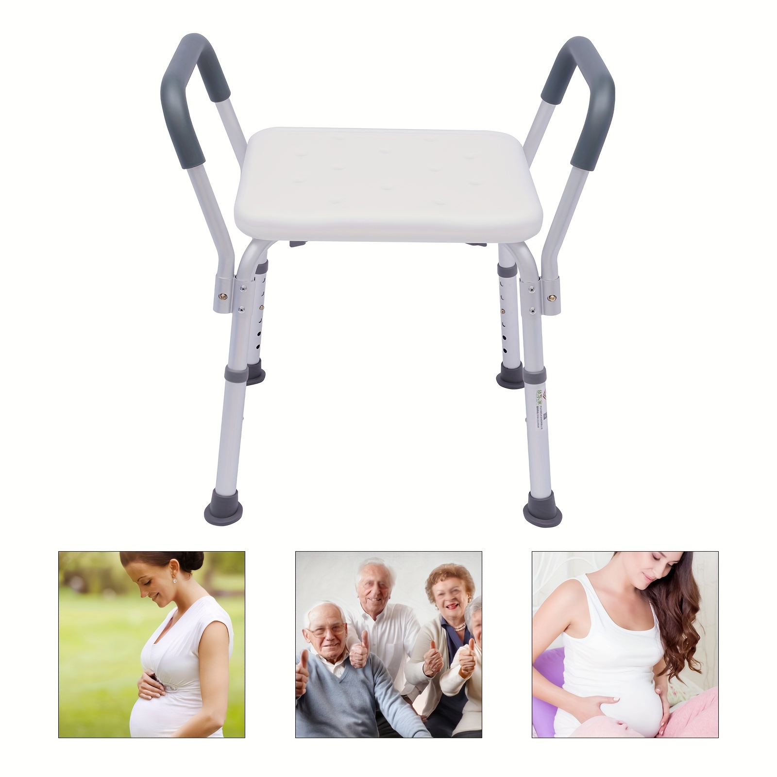 

Shower Chair With Armrests Shower Stool Maximum Load 150 Kg Non-slip Bath Chair For Elderly And Disabled People Ergonomic Armrests Non-slip Feet