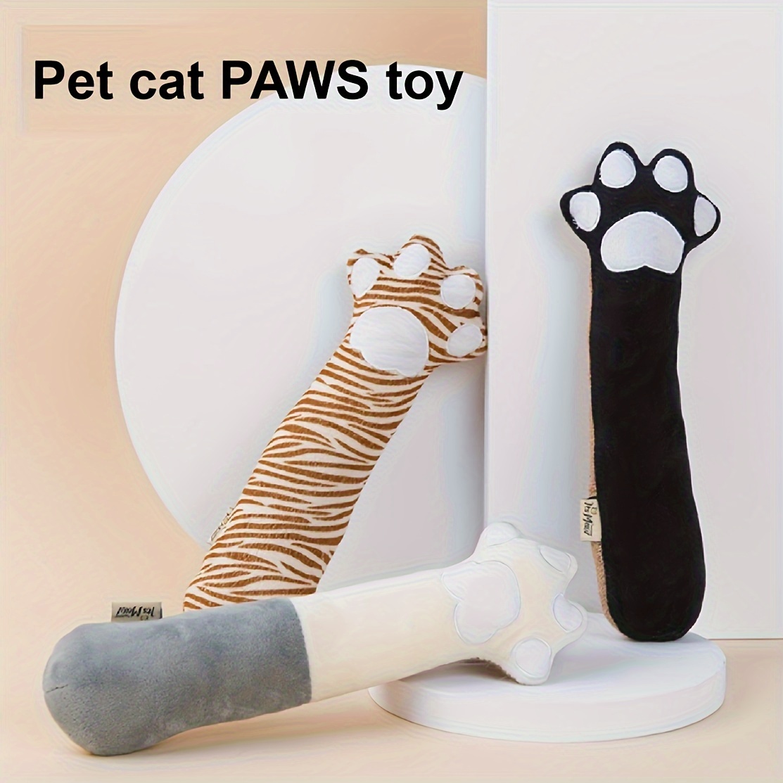 Interactive Plush Toy Paw shaped Cats Dogs Soft Cat Chew Toy - Temu Canada