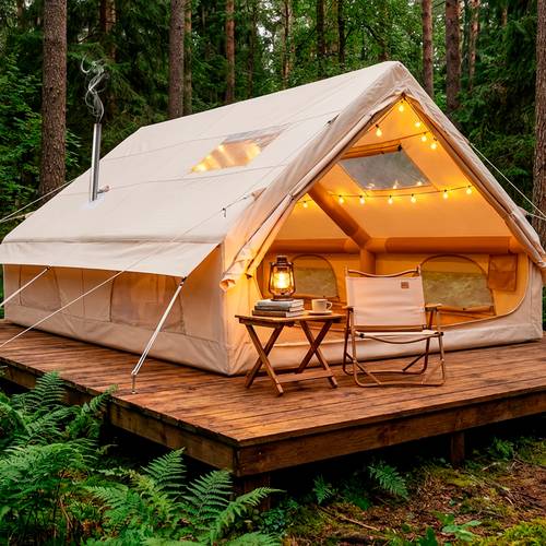 aufblasbares fensterzelt mit doppellagigem netzfenster und reißverschluss, schneller mit pumpe, 4-8 personen outdoor familien luxuszelt, 4- -kabinen zelt mit tragbarer aufbewahrungstasche, für camping, outdoor-aktivitäten, wandern, angeln, jagen