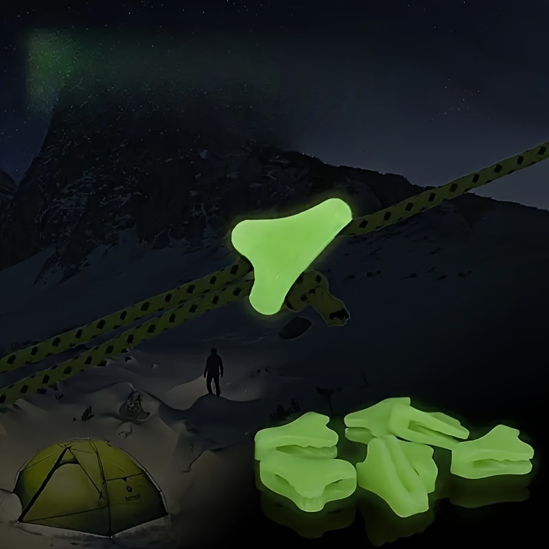 Image of Luminous Tent Rope Tensioner - Non-slip Adjustable Camping Gear, Polypropylene Triangle Tent Rope For Camping And Hiking Tent Awnings