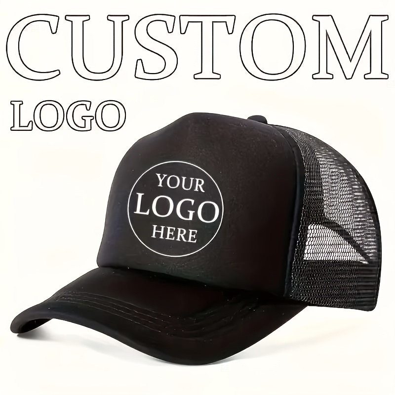 E-shop 1 Trucker Cap mit individuellem Logo, 1 Trucker Cap mit atmungsaktivem Mesh individuellem Logo, verstellbare Baseball Cap, geeignet für