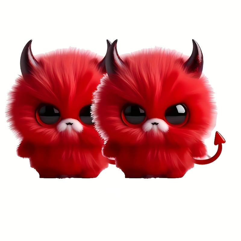 6.5inch Horns With Cute Vinyl Sticker - Suitable For Cars, Motorcycles, Laptops, Bumpers, Luggage Decoration - Removable Adhesive Sticker, Suitable For Smooth Surfaces, Room Decoration, Character