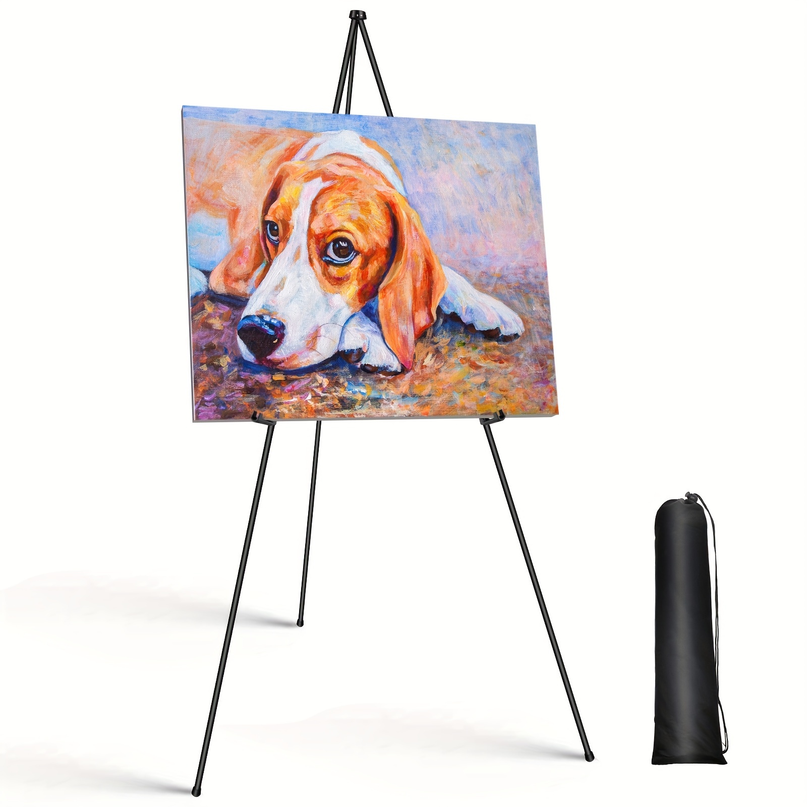 TEMU Black Easel Stand, / 66" Folding Art Easel For Wedding Signs, Welcome Sign, Portable Art Easel For Floor, Painting Easel For Display