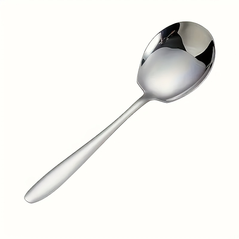 TEMU 1 cuchara de servir de acero inoxidable de calidad y resistente con mango ergonómico engrosado, adecuada para uso en cocina y restaurante,