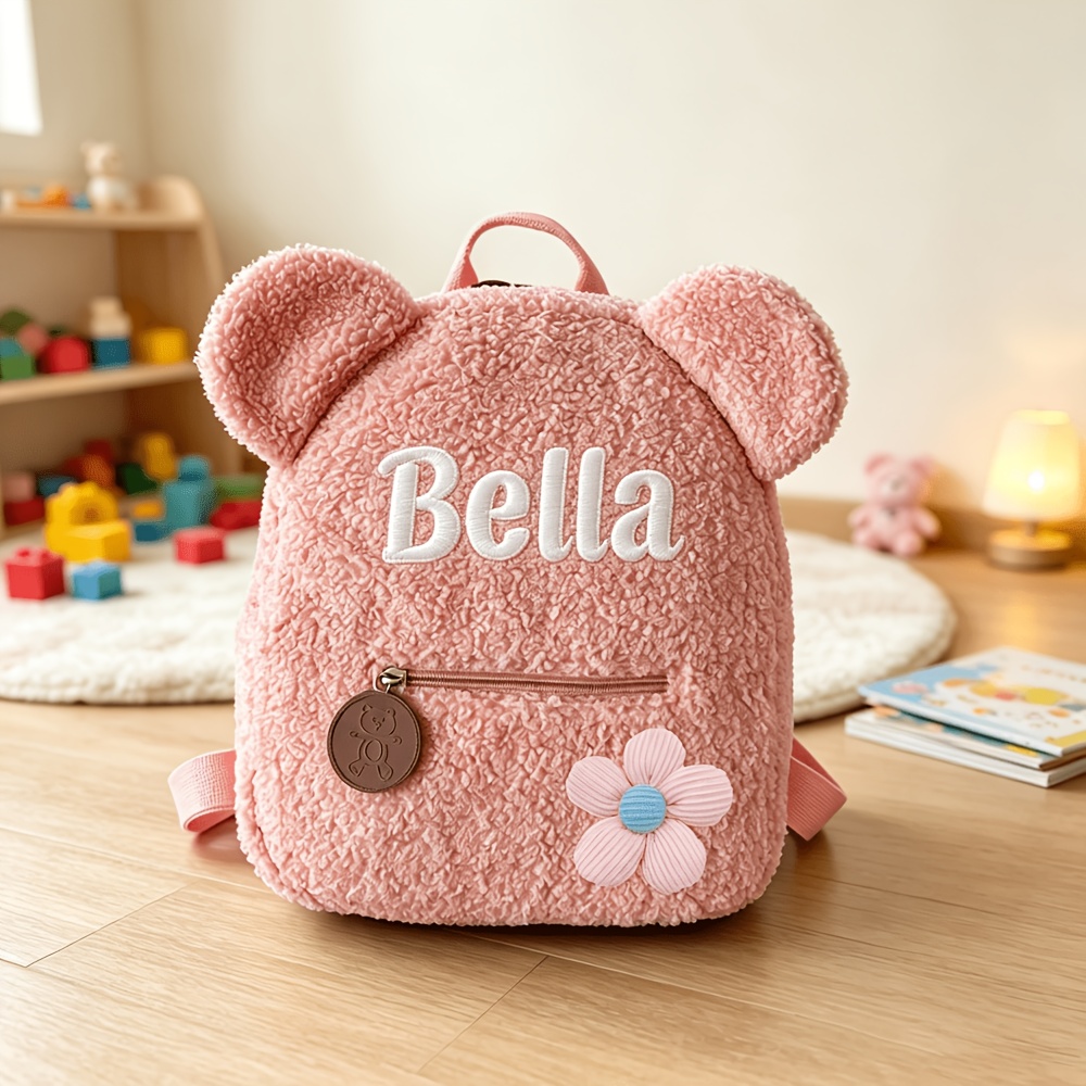 TEMU Sacs à dos personnalisés brodés avec , sacs à dos mignons d' en peluche, parfaits pour offrir cadeaux d'anniversaire, de rentrée scolaire,