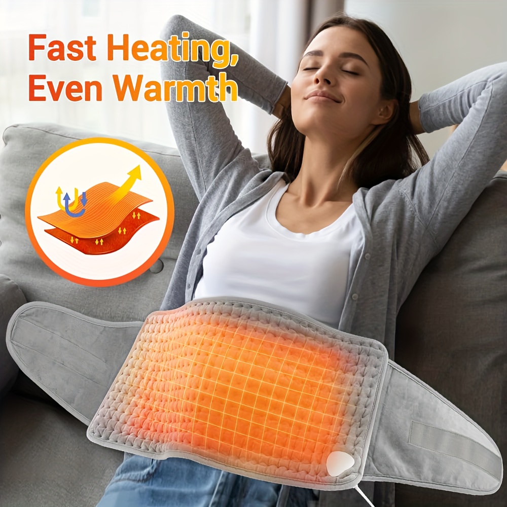 multifunctional heating pad for back, neck and shoulder: multiple heat settings with timer, adjustable strap design, machine washable fleece fabric,   protection and auto shutoff,   an everyday essential for anyone Product details 3