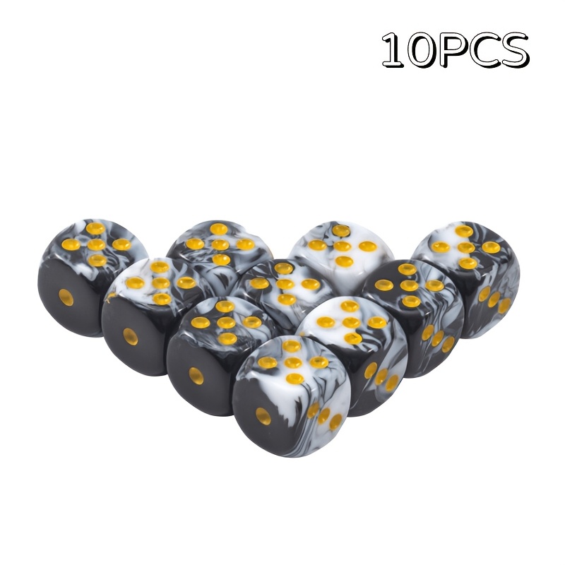 E-shop 10-teiliges Set mit 12 mm sechskantigen Mini-Würfeln, zweifarbige D6 Spielwürfel, Standard-Sechseckwürfel geeignet für , Bunco oder