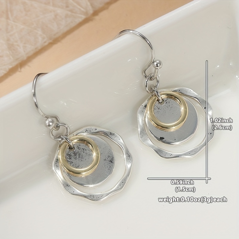 Women's Vintage Copper Handmade Hanging Ring Earrings