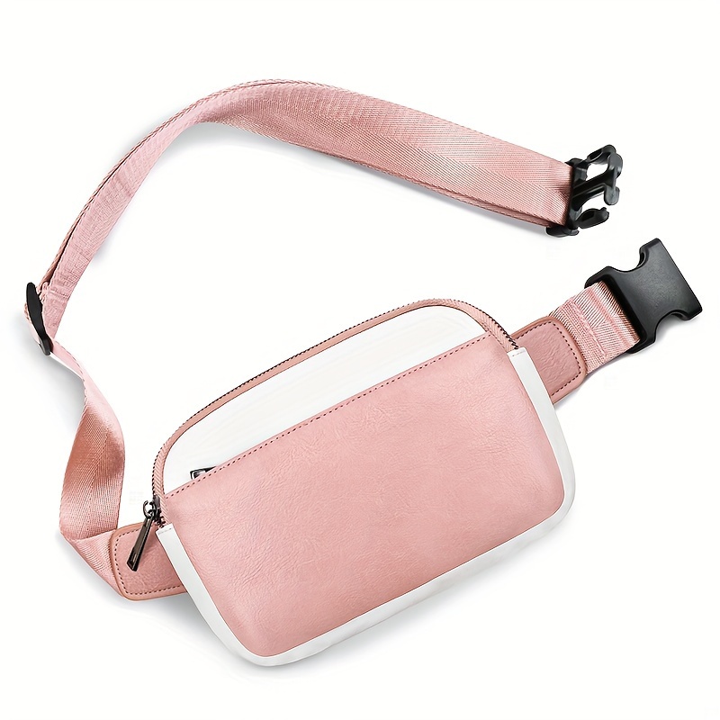 

Vegan Leather Belt Bag For Women, Mini Crossbody Waist Bag, Adjustable Strap Fanny Pack For Sport Running Hiking Cycling