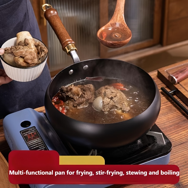 handmade traditional iron pot with large belly   surface non stick no coating splash proof from   Product details 0