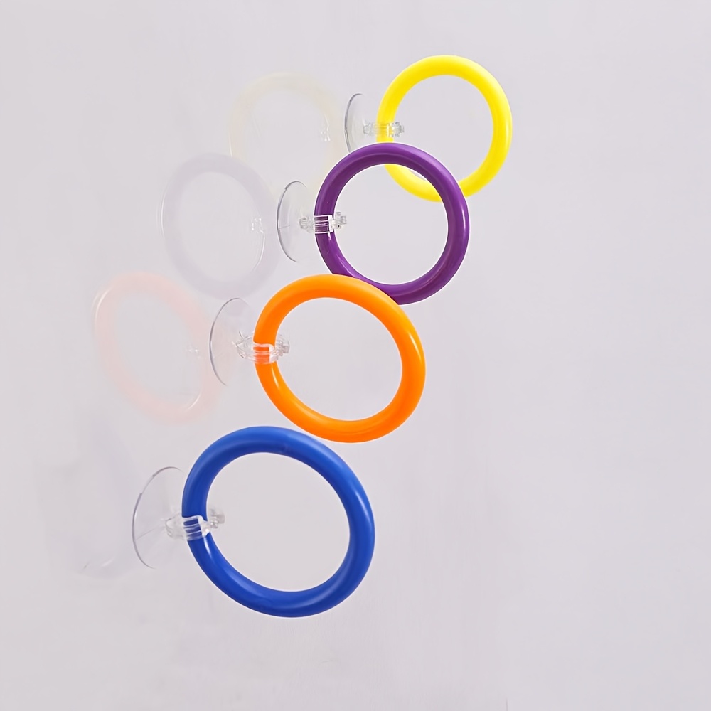 4pcs Colorful Betta Fish Training Ring Set, Fish Teaser For Tail Spreading And Flaring, Interactive Suction Cup Colorful Practice Rings, Aquarium Decoration