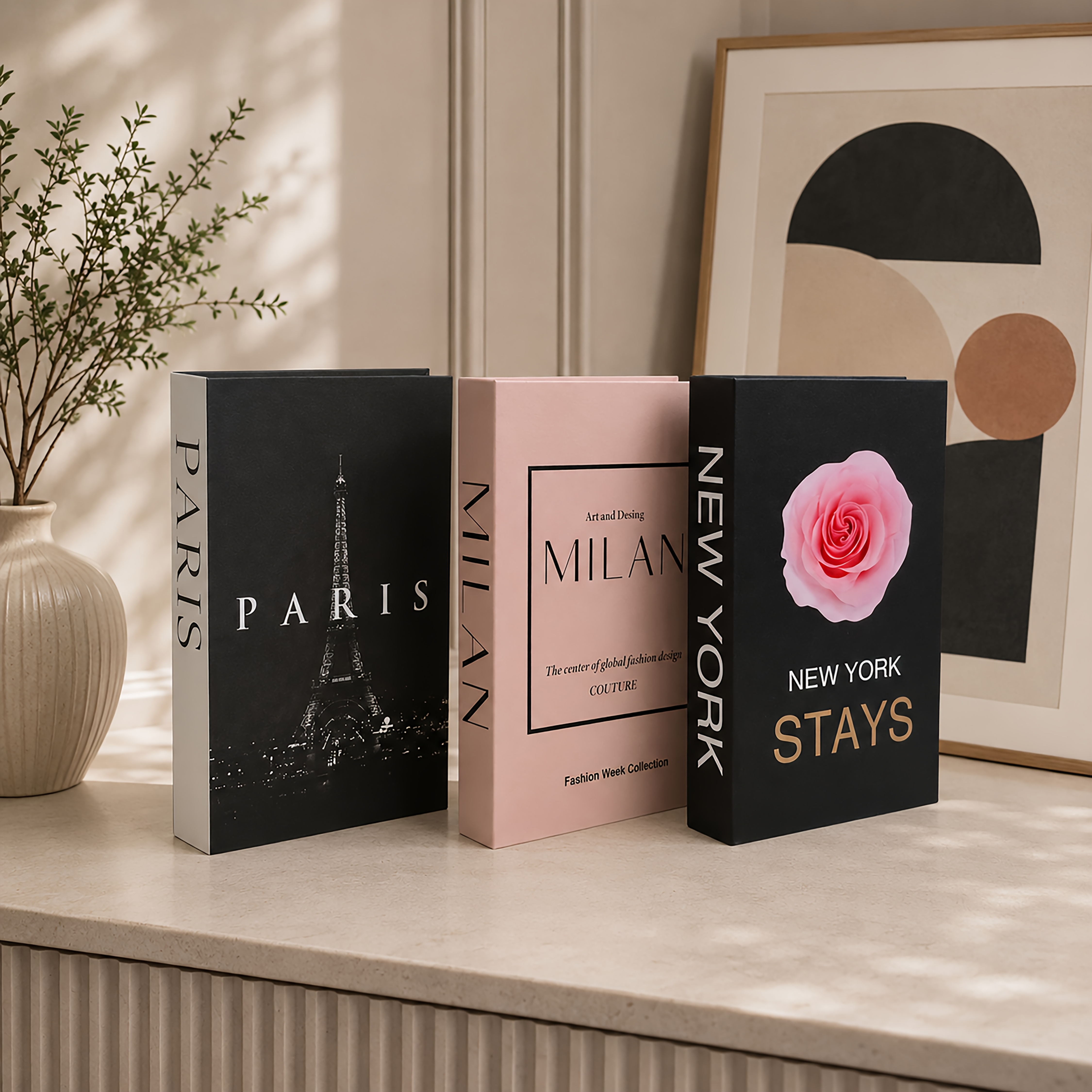 TEMU Lot de 3 livres décoratifs esthétiques de créateur, faux livres pour la décoration, pour améliorer , la table basse, la , la cheminée, le meuble