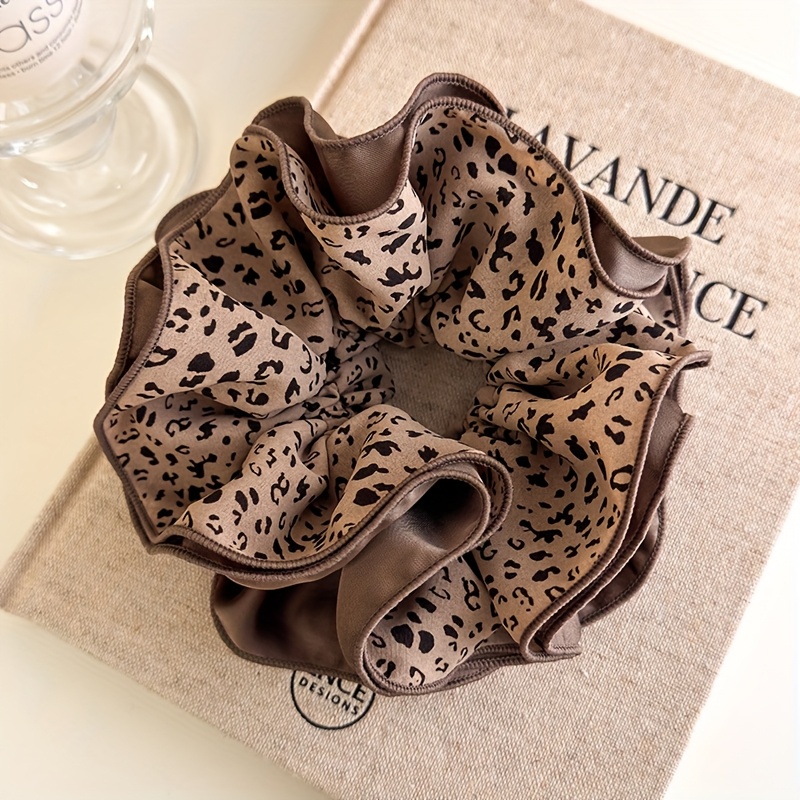 TEMU 1 Stück luxuriöse, große Haargummis mit Leopardenmuster, elegantes, rutschfestes Haar-Accessoire im Retro-Stil, löst das Problem von