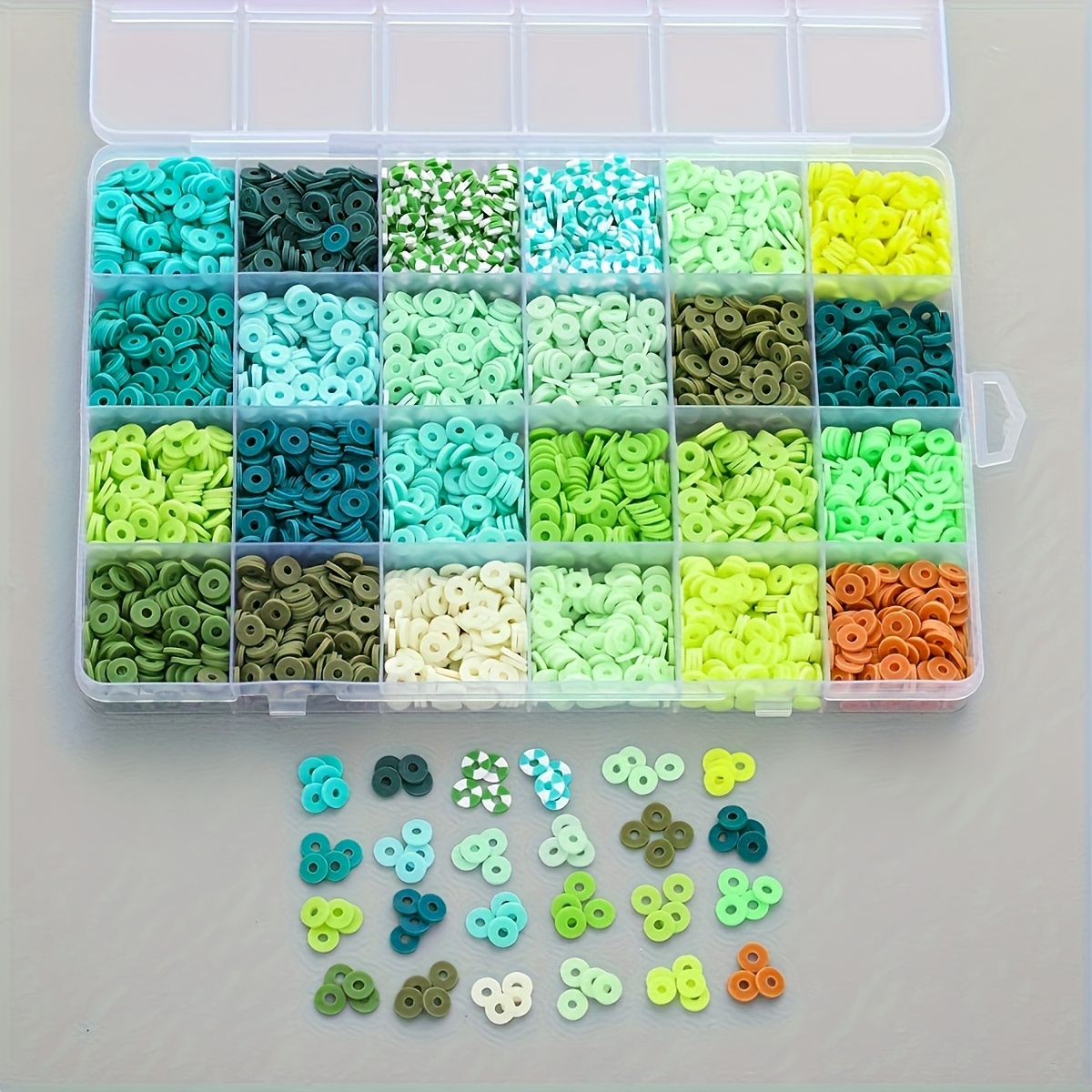 

A Box Of 4800pcs 24- Cushion Heishi Suitable For , Bracelet, Phone Making