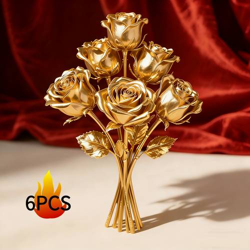 6pcs faux realistic artificial floral arrangement new year valentines day mothers day fathers day gift birthday party decor office outdoor garden placement spring summer home decor