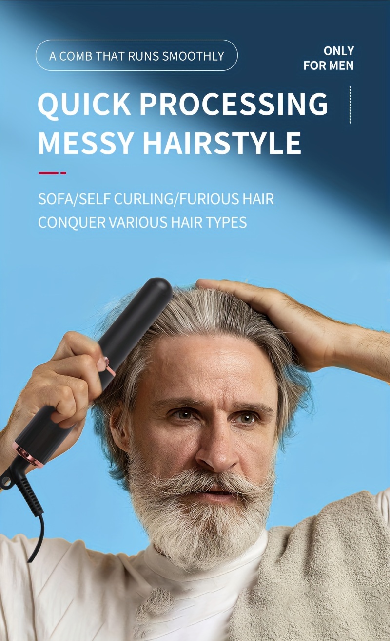 Anlan Cepillo Alisador Barba Y Pelo Peine Alisador Barba Hombres