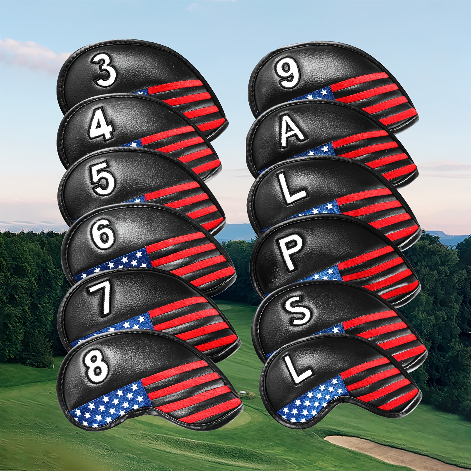 TEMU Finger Iron Head Covers Value 12 Pack Set, Deluxe Club Headcover Universal Durable Waterproof Fit Main Iron Clubs