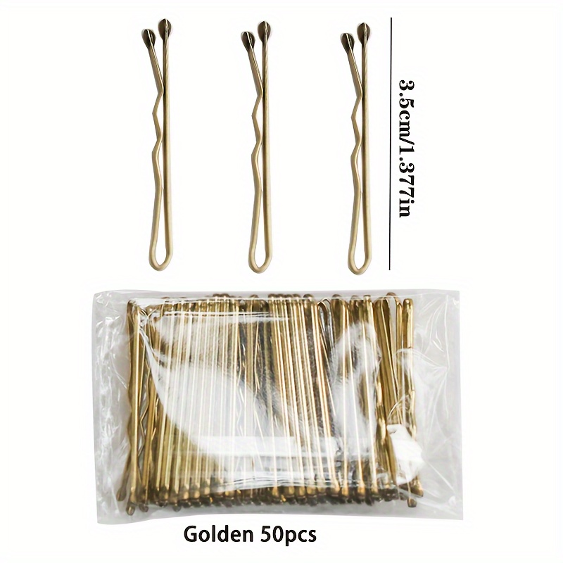 50pcs/3.5cm Slotted Hairpin, Basic Hairpin, Small Clip Bangs Clip Pin, Bangs Clip, Hairstyle Fix