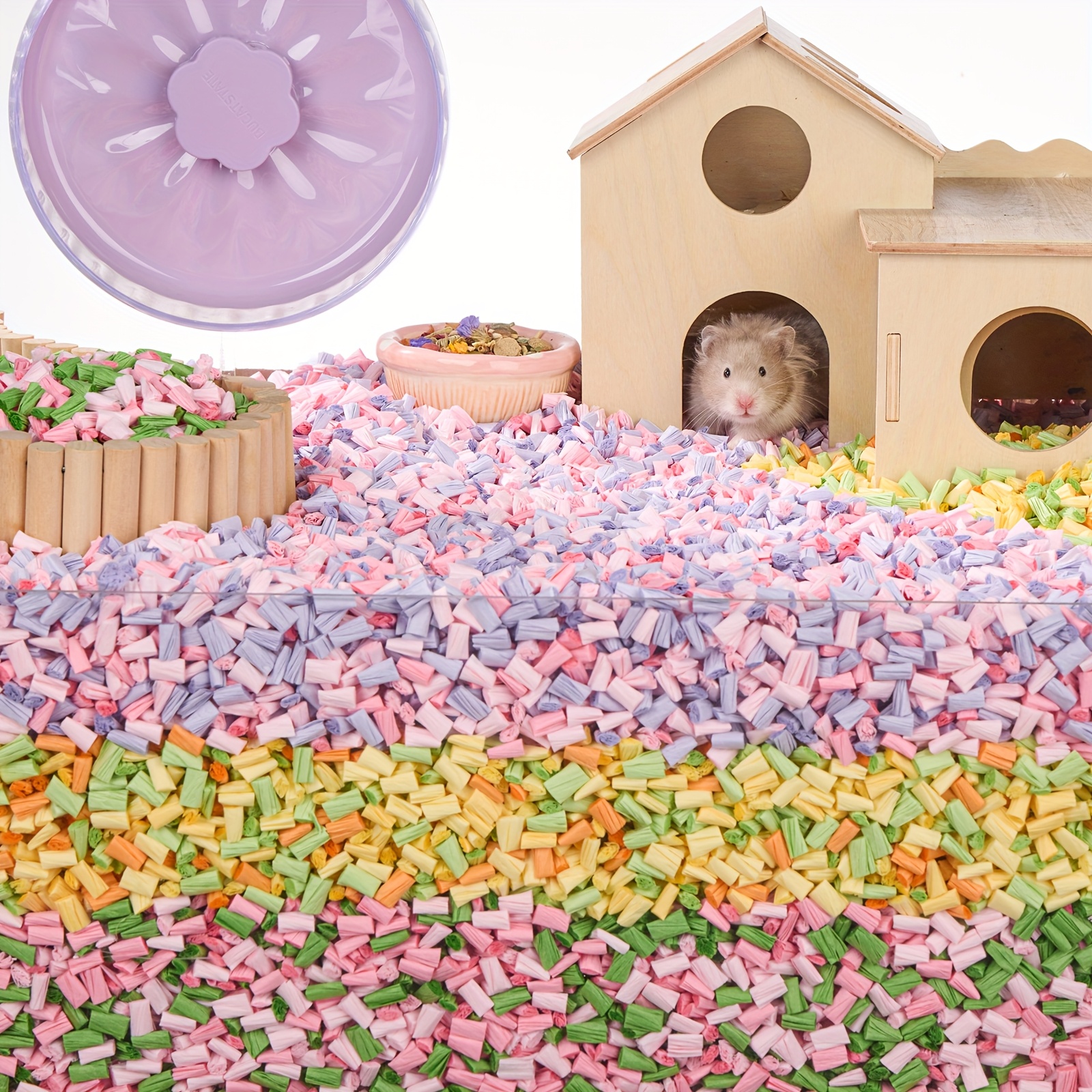 BUCATSTATE Hamster Paper Pellet Bedding, 450G - Free from Dust, Highly Absorbent, Odorless Litter for Small Pets. Ideal for Syrian Hamsters, Dwarf Hamsters, Gerbils, Mice, Lemmings, Degus, Reptiles, And Birds