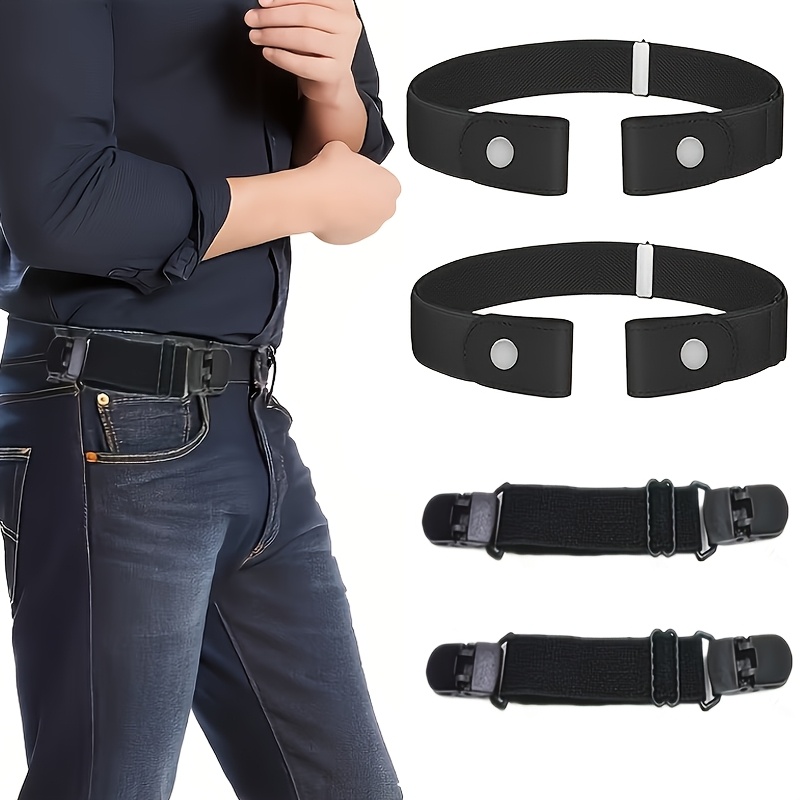 4pcs Adjustable Invisible Belt For Men And Women - Elastic , Non-slip Design, Casual Outfits, Hand Washable, Waist Tightening ( )