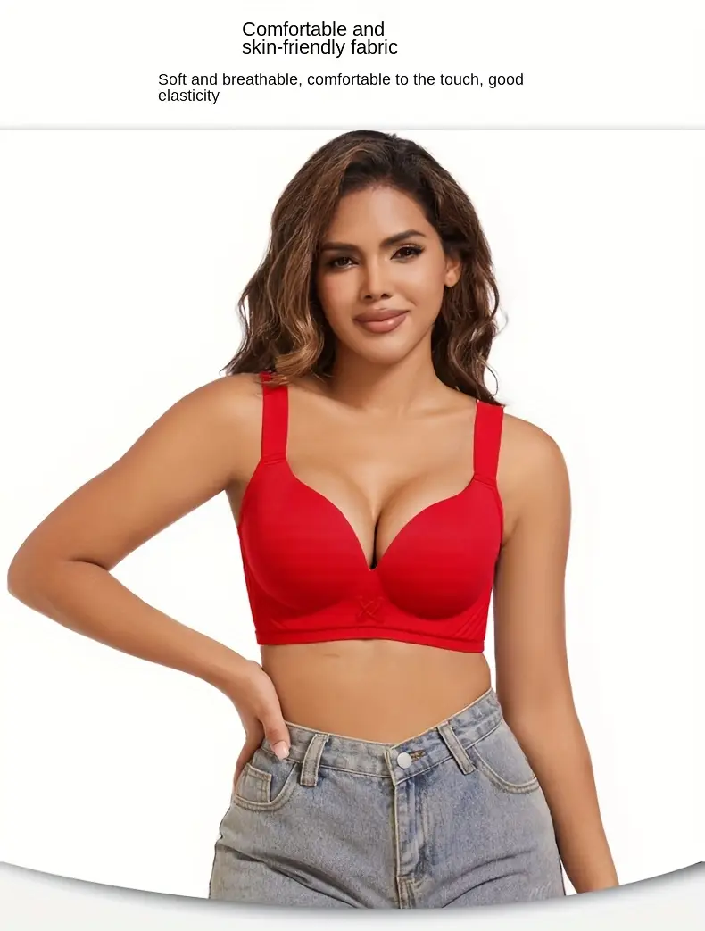 3pcs new comfortable seamless underwear for women thin deep v posterior contour anti sagging no underwire small bust gathered Product details 4