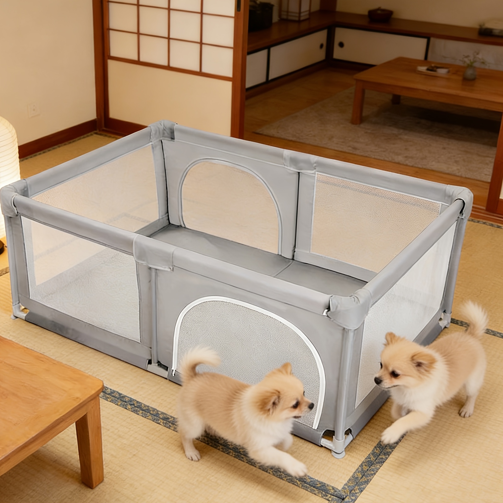 TEMU Extra Large Size 180x120cm Pet Playpen | 66cm Tall, Durable & Portable Pvc Enclosure For Puppies And Kittens, Suitable For Indoor & Outdoor Use