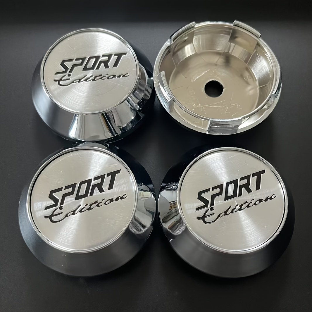 E-shop 4 Stk. 65mm Weiße Radzentrenabdeckungen - ABS mit Aluminiumverzierung, Schnappverschluss-Staubdichte Raddächer für Verbesserten Schutz &