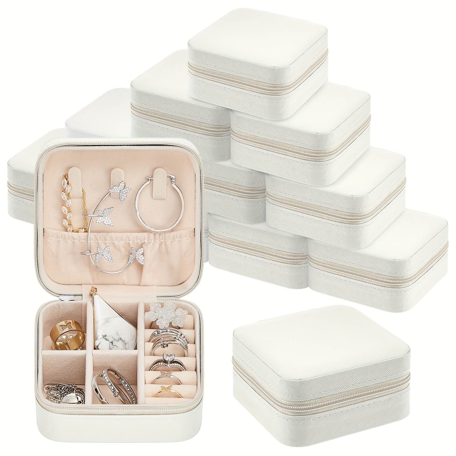 TEMU 12pcs Travel Jewelry Case Bridesmaid Gift Boxes Jewelry Travel Organizer Small Jewelry Box Mini Storage Organizer Storage Box For Women
