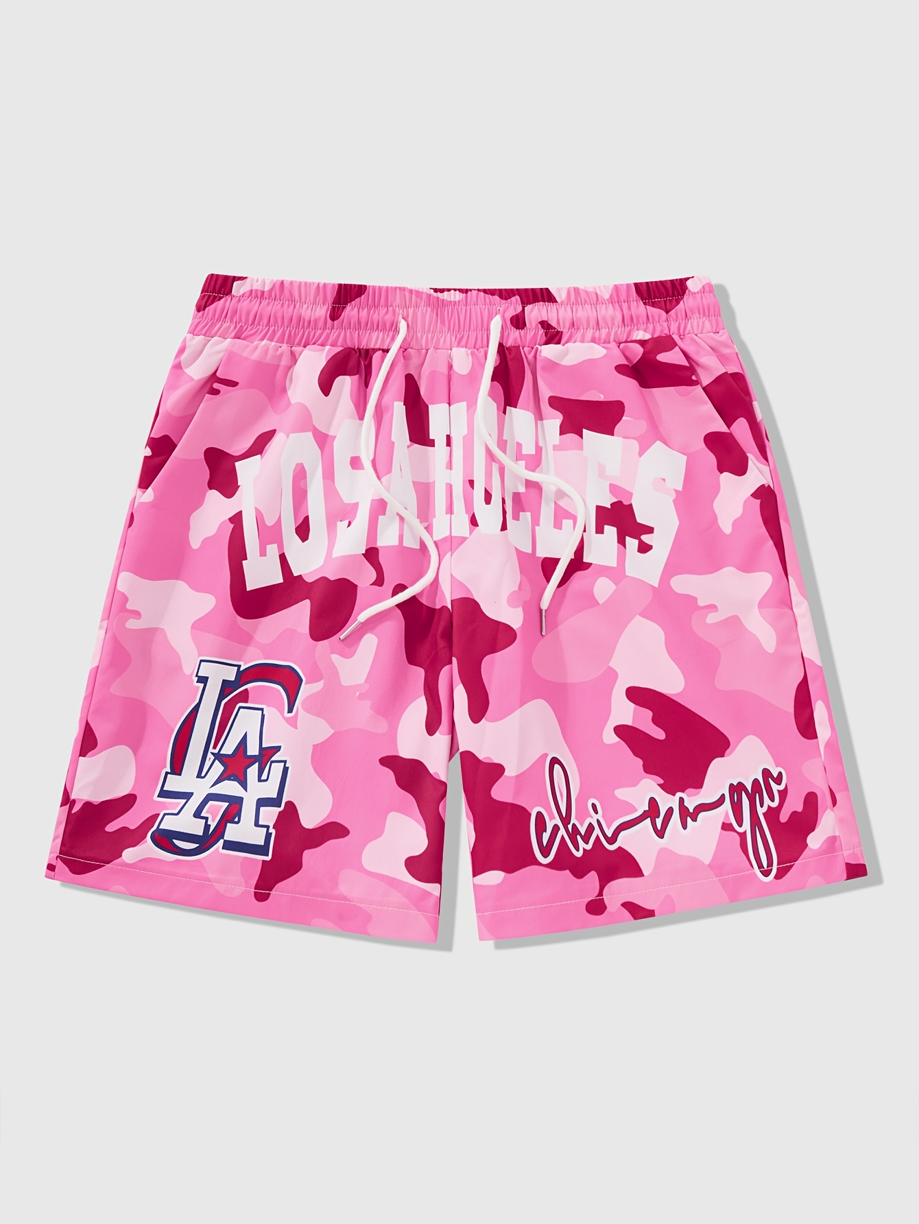 mens los angeles camo athletic shorts pink casual Temu South Africa