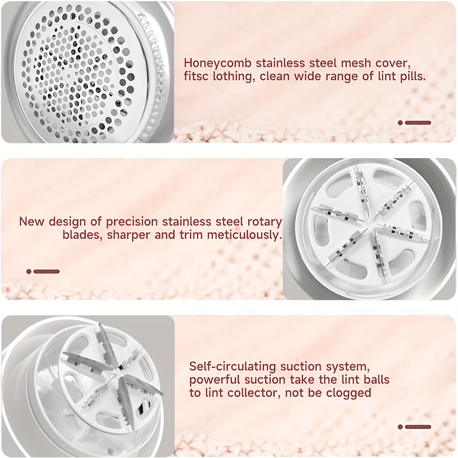 portable rechargeable lint eraser with cleaning brush effective fabric scraper for carpets removes lint balls usb rechargeable electric lint eraser portable clothing shaver for sweaters blankets carpets and upholstery Product details 3