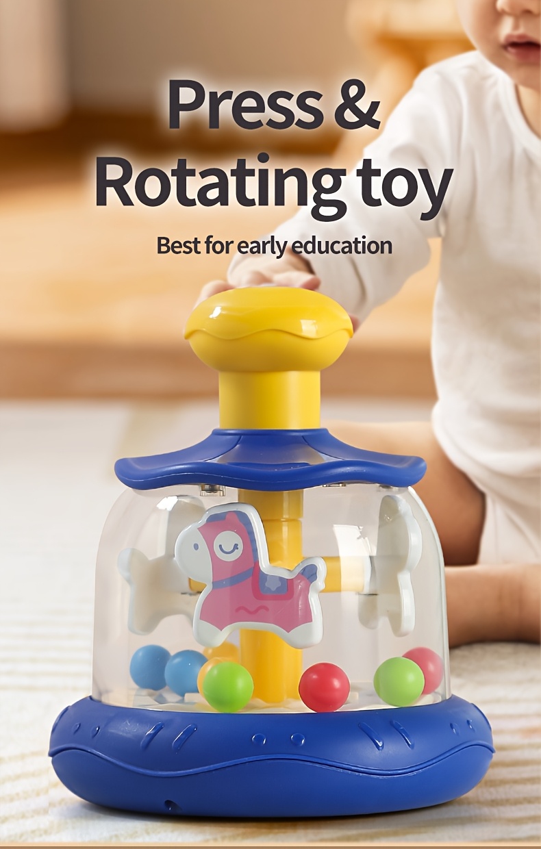 manual press spin horse activity toy multicolor blue - Temu Finland, image size:790x1240