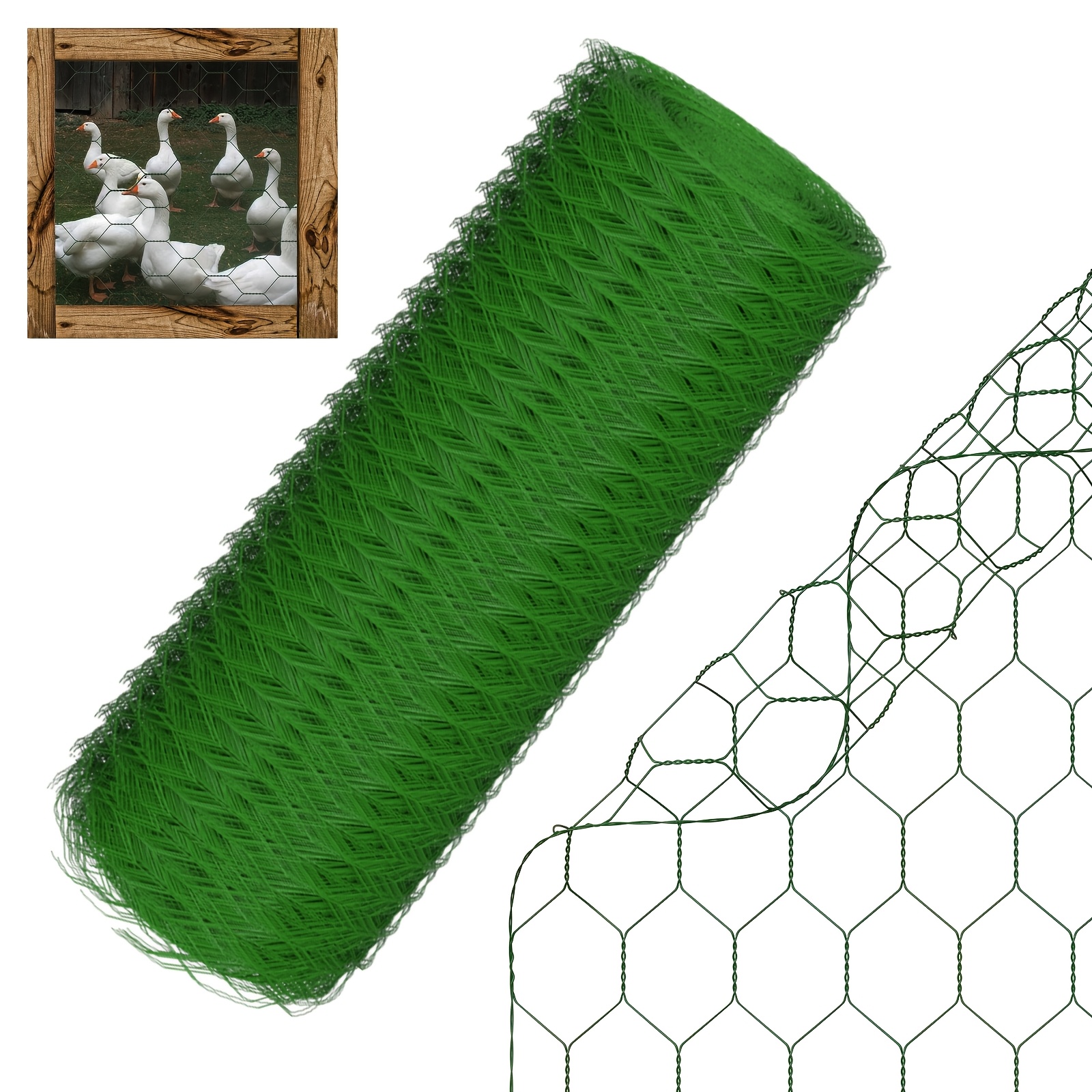 

25m Chicken Wire Mesh Roll 25mm Holes Pvc Insect Hexagonal Garden Mesh Netting To Garden Plants Vegetables, Thickness 0.7mm