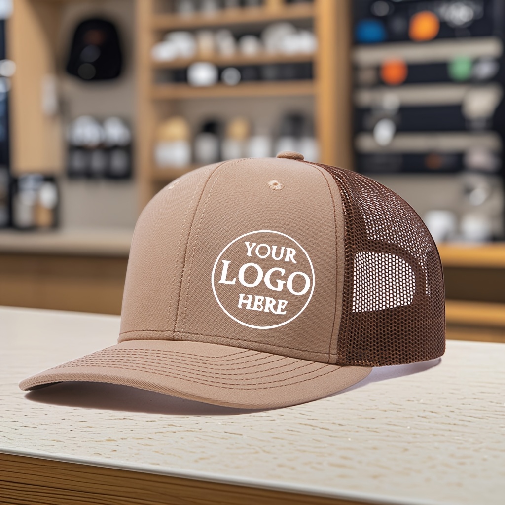 TEMU 1 Casquette de personnalisable avec logo - Casquette de baseball respirante avec fermeture arrière réglable, parfaite pour les activités de et