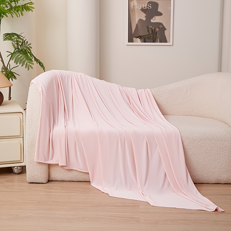 TEMU 1pc Refreshing Solid Color Ultra-thin Breathable Cooling Quilt - Moisture-absorbing And Dry Air-conditioning Quilt For Summer - Lightweight Bed