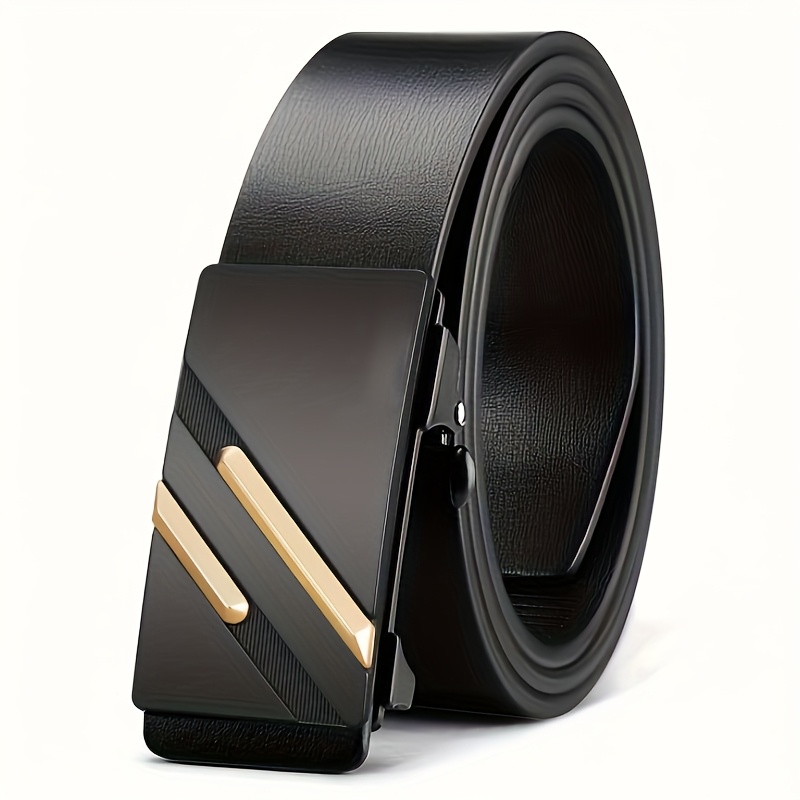 TEMU Men's Belt Men 2025 New Style Men's Toothless Inner Wear Automatic Belt Business And Leisure No Leakage Tail